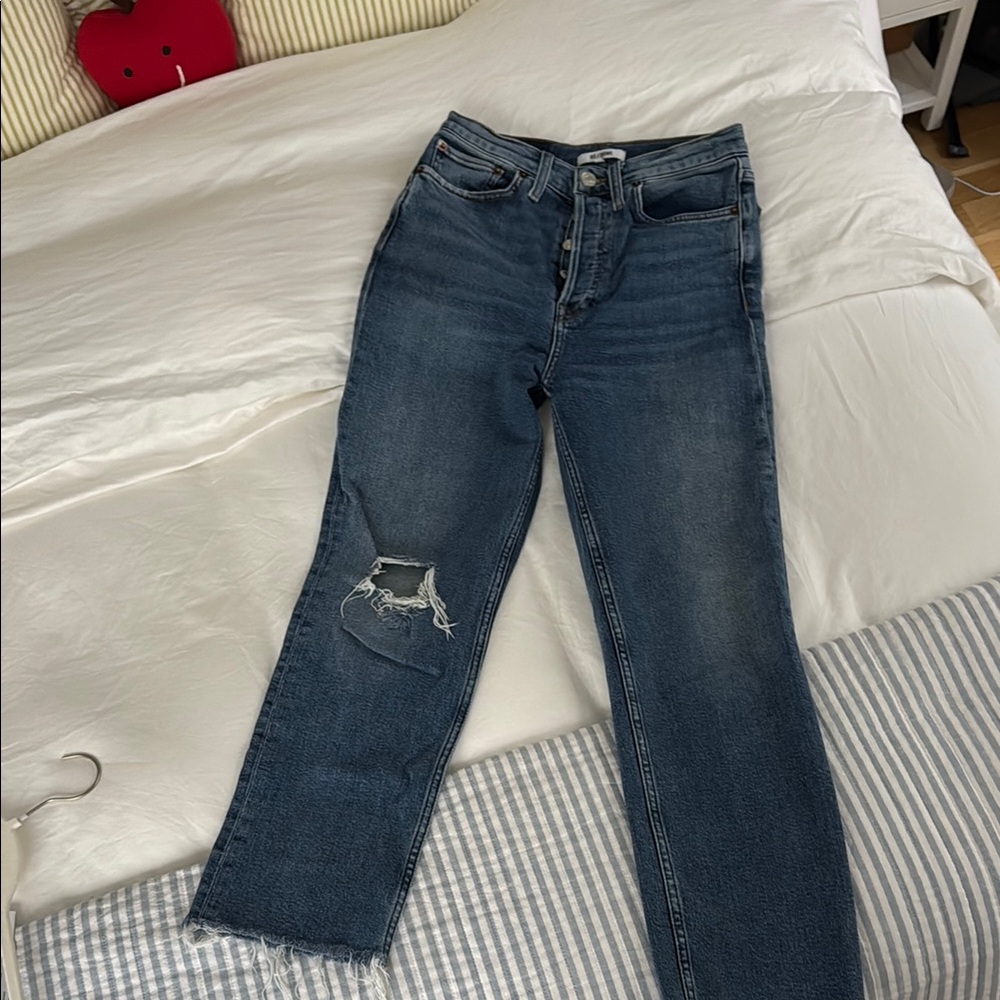 Classic Blue Distressed Women's Jeans